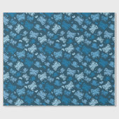 Blauer Schmetterlingsmuster Geschenkpapier (Flach)