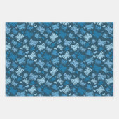 Blauer Schmetterlingsmuster Geschenkpapier Set (Vorderseite)