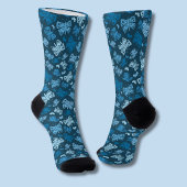 Blauer Schmetterlingsmuster Socken