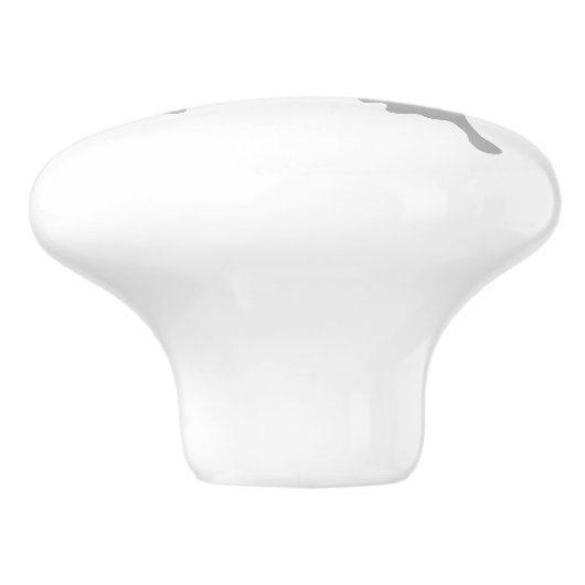 Blauer Schmetterlingsschattenmonogramm Keramikknauf (Seitenansicht)