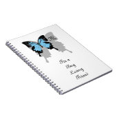 Blauer Schmetterlingsschattenmonogramm Notizblock (Rechte Seite)