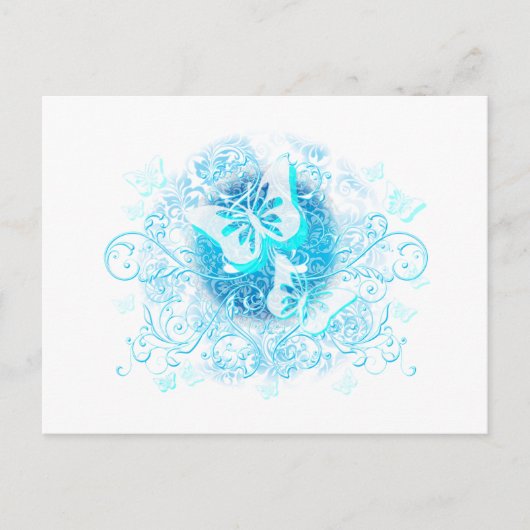 Blauer Schmetterlingsstamm Postkarte (Vorderseite)