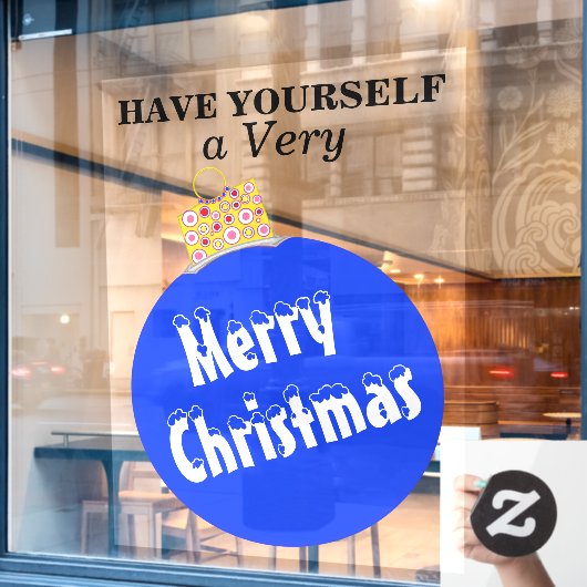 Blauer Schnee gekappt frohe Weihnachtsschmuck Fensteraufkleber (Café-Fenster)