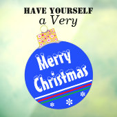 Blauer Schnee gekappt frohe Weihnachtsschmuck Fensteraufkleber (Blatt 3)