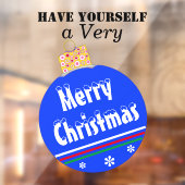 Blauer Schnee gekappt frohe Weihnachtsschmuck Fensteraufkleber (Blatt 2)