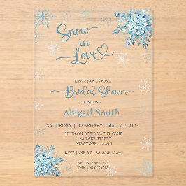 BLAUER SCHNEE IM BRAUTPARTY LIEBE ACRYLEINLADUNGEN