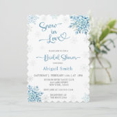 BLAUER SCHNEE IM BRAUTPARTY LIEBE EINLADUNG (Stehend Vorderseite)