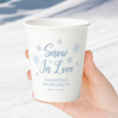 Blauer Schnee in Liebe Winter Bachelorette Pappbecher