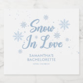 Blauer Schnee in Liebe Winterski Bachelorette Schaumweinetikett (Einzelnes Label)