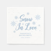 Blauer Schnee in Liebe Winterski Bachelorette Serviette (Vorderseite)
