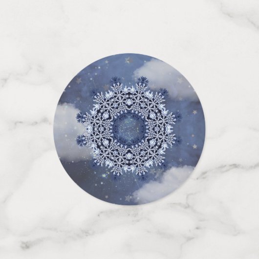 Blauer Schnee Konfetti (Klein Vorderseite)