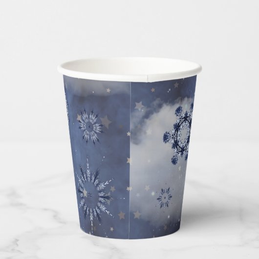 Blauer Schnee Pappbecher (Rechts)