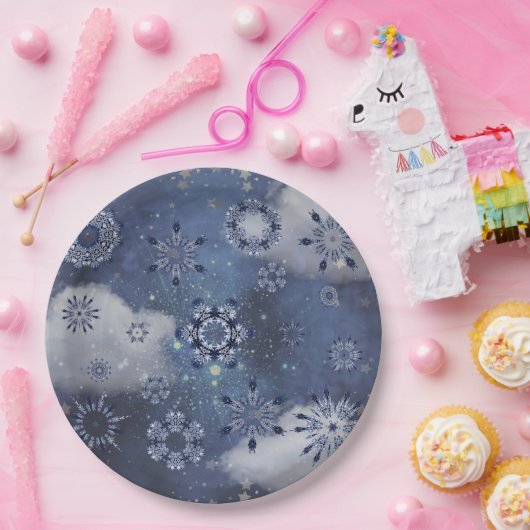 Blauer Schnee Pappteller (Party)