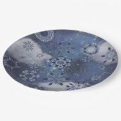 Blauer Schnee Pappteller (Schrägansicht)