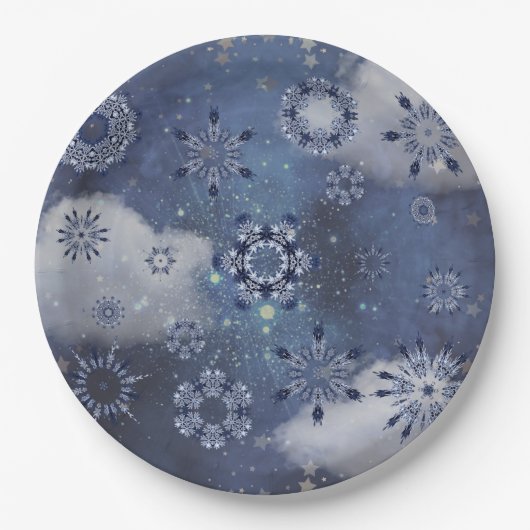 Blauer Schnee Pappteller (Vorderseite)