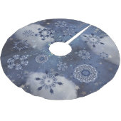 Blauer Schnee Polyester Weihnachtsbaumdecke (Schrägansicht)