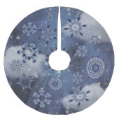 Blauer Schnee Polyester Weihnachtsbaumdecke (Vorderseite)