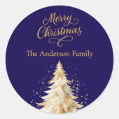 Blauer Schnee Runder Aufkleber (Vorderseite)