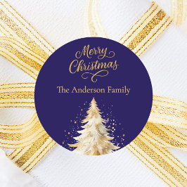 Blauer Schnee Runder Aufkleber