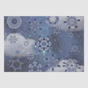 Blauer Schnee Seidenpapier