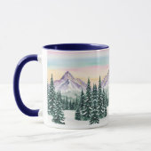 Blauer Schnee von der Modernen Weihnachtszeit Auro Tasse (Links)