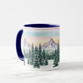 Blauer Schnee von der Modernen Weihnachtszeit Auro Tasse (Vorderseite Links)