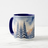 Blauer Schnee von der Modernen Weihnachtszeit Auro Tasse (Vorderseite Links)