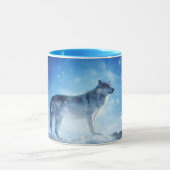 Blauer Schnee-Wolf-kombinierte Tasse (Zentrum)