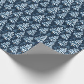 Blauer Schneebaum Weihnachtsfest Winter gekachelt Geschenkpapier (Ecke)