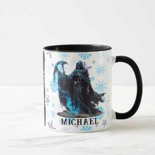 Blauer Schneeblume Sensenmann Lustiger Horror Weih Tasse