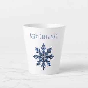 Blauer Schneeblume Weihnachten Milchtasse