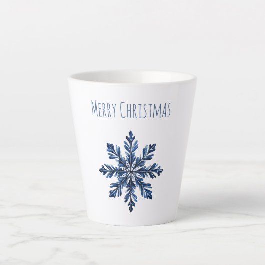 Blauer Schneeblume Weihnachten Milchtasse (Vorderseite)