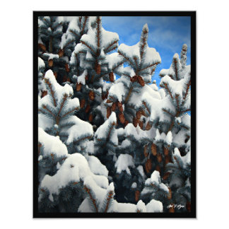 Blauer Schneefall mit Vollfarben Wandmalerei Druck