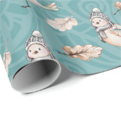 Blauer Schneefarben Wasserfarbe Handgestrichen Geschenkpapier (Rolleneckpunkt)