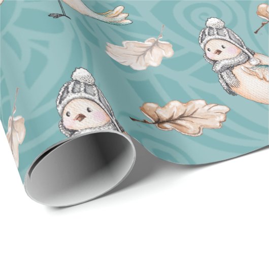 Blauer Schneefarben Wasserfarbe Handgestrichen Geschenkpapier (Rolleneckpunkt)