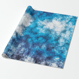 Blauer Schneeflocke Bokeh Glitzer-Schnee Geschenkpapier