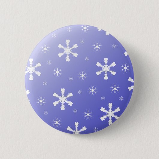 Blauer Schneeflocke-Knopf Button (Vorderseite)