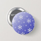 Blauer Schneeflocke-Knopf Button (Vorne & Hinten)