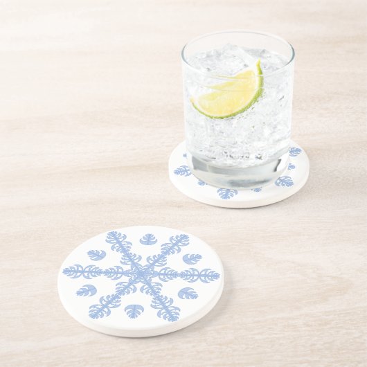 Blauer Schneeflocke-Untersetzer Getränkeuntersetzer (Seite)