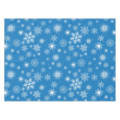 Blauer Schneeflocke-Weihnachtsentwurf Tischdecke (Vorderseite (Horizontal))