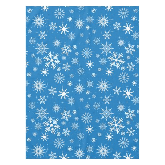 Blauer Schneeflocke-Weihnachtsentwurf Tischdecke (Vorderseite)