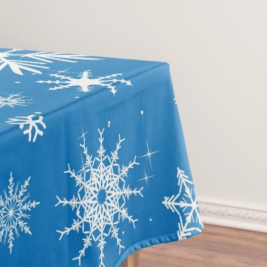 Blauer Schneeflocke-Weihnachtsentwurf Tischdecke (Beispiel)