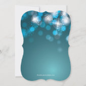 Blauer Schneeflocken & Bokeh Lights - Einladung (Rückseite)