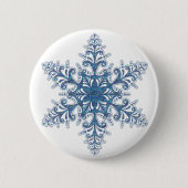 Blauer Schneeflocken Button (Vorderseite)