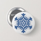 Blauer Schneeflocken Button (Vorne & Hinten)