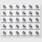 Blauer Schneeflocken Geschenkpapier (Flach)