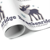 Blauer Schneeflocken Geschenkpapier (Rolleneckpunkt)