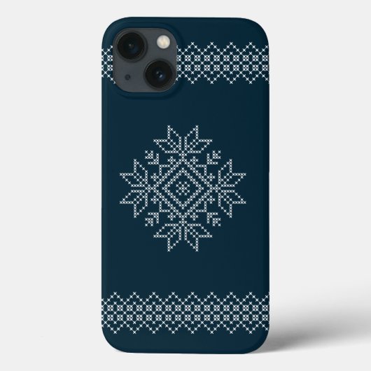 Blauer Schneeflocken in der Weihnachtszeit Case-Mate iPhone Hülle (Rückseite)
