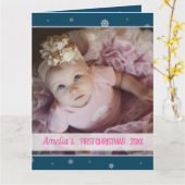 Blauer Schneeflocken Karte (Gelbe Blume)