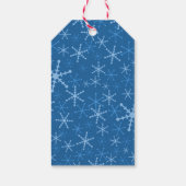 Blauer Schneeflocken mit Urlaubsattel Geschenkanhänger (Rückseite)